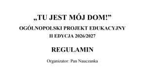TU JEST MÓJ DOM - II Edycja